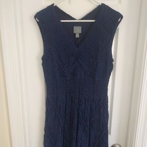 Blue sleeveless dress. Great for work/night out
